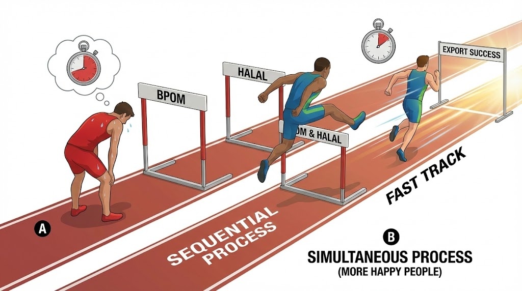 인도네시아 BPOM 할랄 인증 순차 진행 대 동시 진행 속도 비교