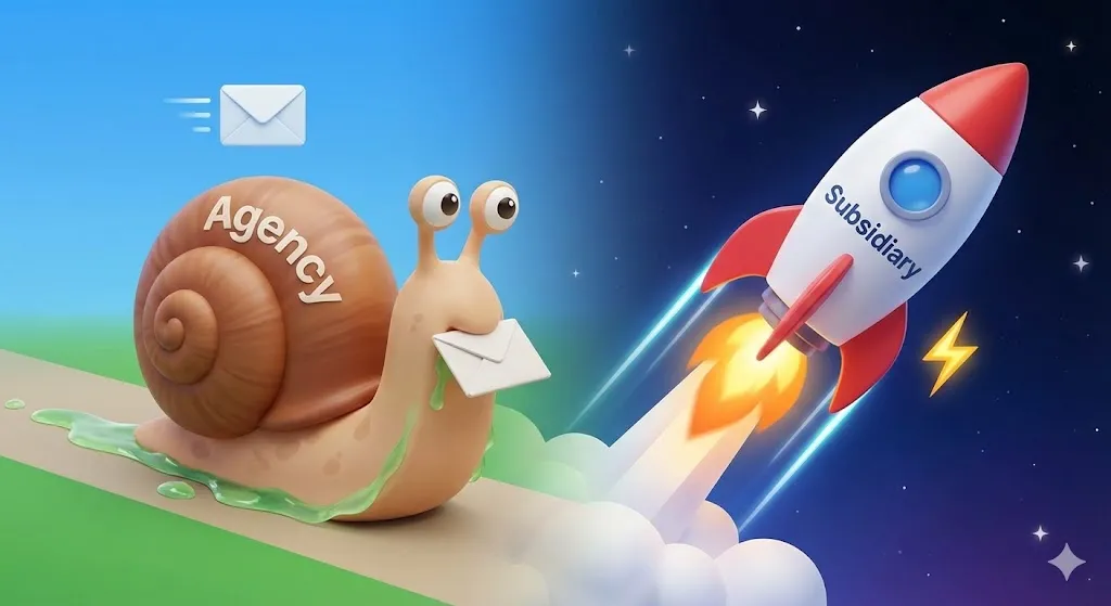 인도네시아 대행사와 현지 법인 간의 업무 소통 속도 비교