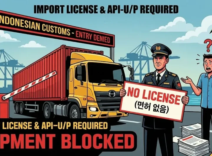 인도네시아 수입 라이선스 미보유 바이어로 인한 통관 거부 상황